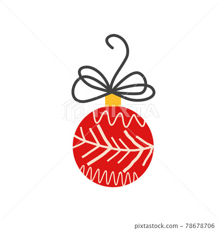 Realistic Red Christmas ball with ribbon and... - Stock Illustration ...