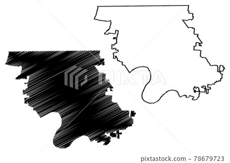Clarksville City, Tennessee (United States cities, United States of America, usa city) map vector illustration, scribble sketch City of Clarksville map 78679723