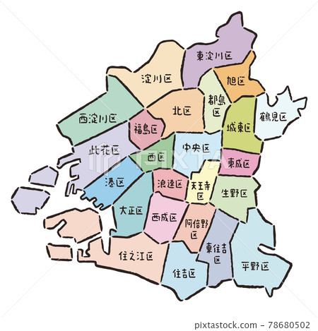 Map_Japan_Osaka City_24 Ward_Ward Named 78680502