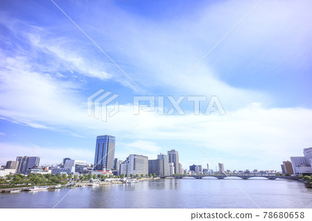 Bandai Bridge and buildings seen from Ryutoo Bridge 78680658