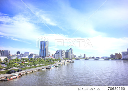 Bandai Bridge and buildings seen from Ryutoo Bridge 78680660