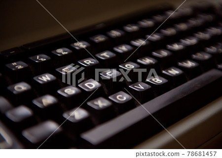 Antique Typewriter. Vintage Typewriter Machine Closeup Photo. Antique Typewriter. Vintage Typewriter Machine Closeup Photo. 78681457