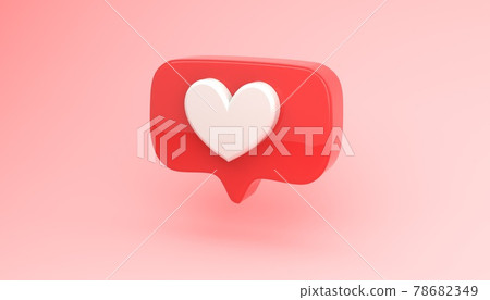 3D render illustration of social media like icon 3D render illustration of social media like icon 78682349