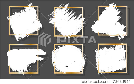 Brush stroke abstract white spots set hand drawn Brush stroke abstract white spots set hand drawn 78683945