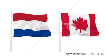 Canadian and Dutch flags Canadian and Dutch flags 78684182