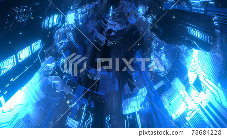 Cyberspace Tunnel Machine Space 科幻藍【還有另外一個Ver】 78684228