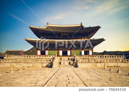 Geunjeongjeon, main throne hall of Gyeongbokgung in seoul, south korea. Translation: Geunjeongjeon 78684338