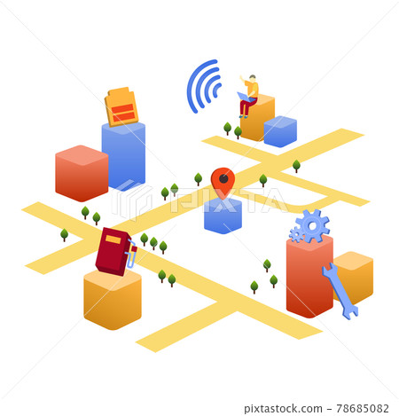 Tracking directions 3D illustration - Stock Illustration [78685082] - PIXTA