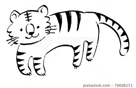 一隻鬆散和超現實的老虎的插圖 78686251