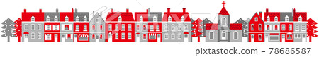 European-style cityscape with the image of Christmas European-style cityscape with the image of Christmas 78686587