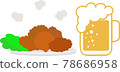 Draft beer and fried chicken 78686958
