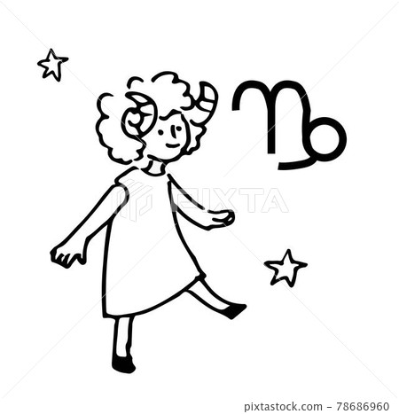 手繪十二星座簡約可愛星星白羊座線描單色 78686960