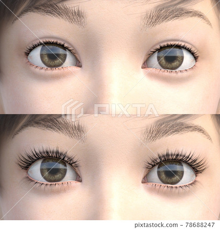 睫毛增長圖像 Long rush perming3 DCG 插圖素材 78688247