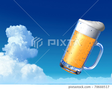 Beer mug draft beer summer sky cumulonimbus 78688517