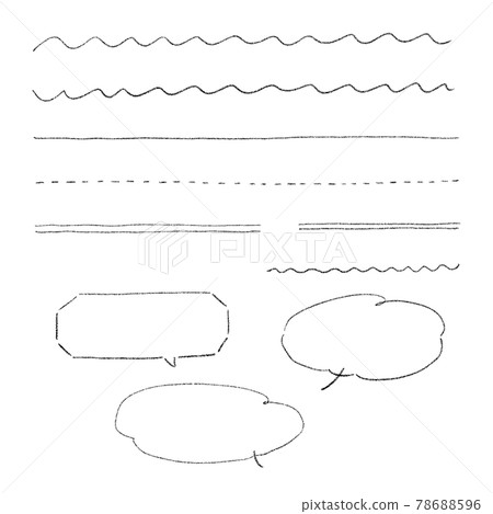 A set of simple ruled lines and balloons written with a pencil 78688596