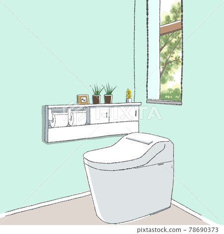 Illustration of a fashionable toilet 78690373