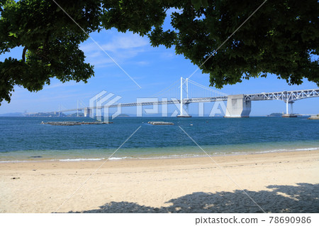 Kagawa prefecture Sakaide City "Saya Island" Enoken of Nakanda Beach and Seto Ohashi Bridge Kagawa prefecture Sakaide City "Saya Island" Enoken of Nakanda Beach and Seto Ohashi Bridge 78690986
