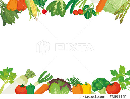 Vegetable frame background ingredients horizontal Vegetable frame background ingredients horizontal 78691161