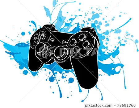 game Joypad with colored spots vector illustration 78691766