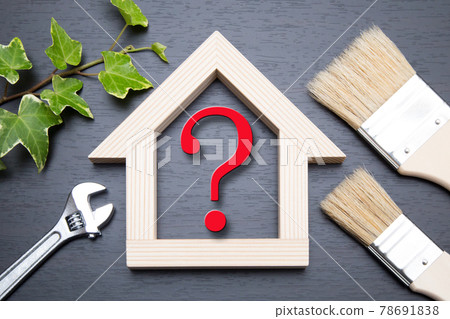 Home remodeling work Renovation question mark Home remodeling work Renovation question mark 78691838