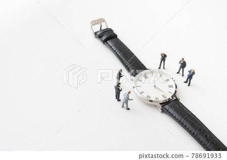 Wristwatch and businessman-style miniature doll 78691933