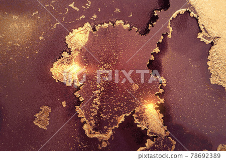Vinatge abstract burgundy, maroon and gold marble texture with sparkles 78692389