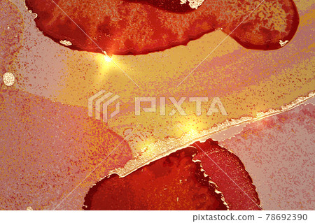 Vinatge shining abstract orange, red and gold marble pattern with sparkles 78692390