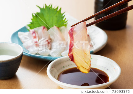 Sashimi, sashimi of sea bream, sea bream, home time, home rice, swallowing 78693575