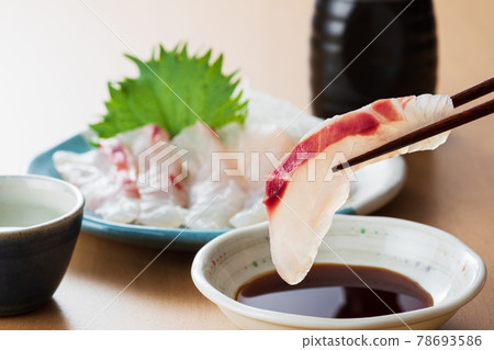 Sashimi, sashimi of sea bream, sea bream, home time, home rice, swallowing 78693586