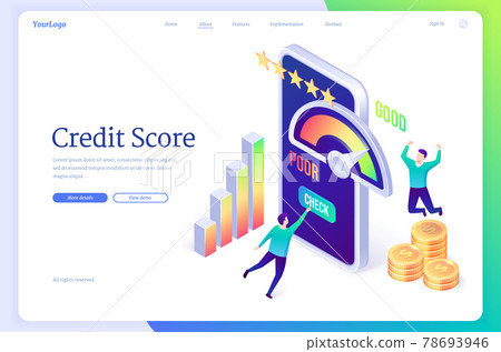 Credit score mobile application with rating scale 78693946