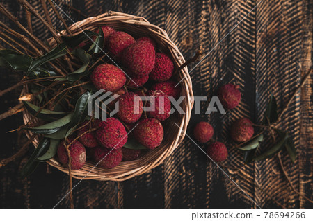 High Angle View Of Litchis High Angle View Of Litchis 78694266