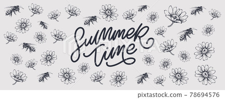 summer sale banner with flowers letter vector summer sale banner with flowers letter vector 78694576