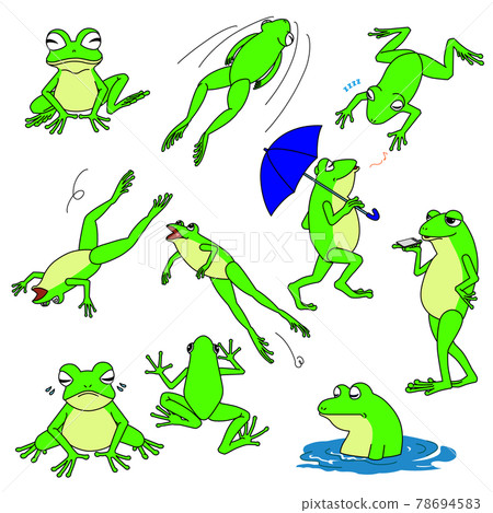 10 kinds of pose set of frog illustration 78694583