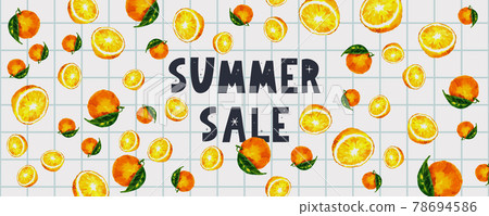 summer sale banner with fruits orange letter vector summer sale banner with fruits orange letter vector 78694586