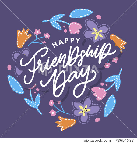 Happy Friendship Day greeting card. For poster, flyer, banner for website template, cards, posters, logo. Vector illustration. Happy Friendship Day greeting card. For poster, flyer, banner for website template, cards, posters, logo. Vector illustration. 78694588