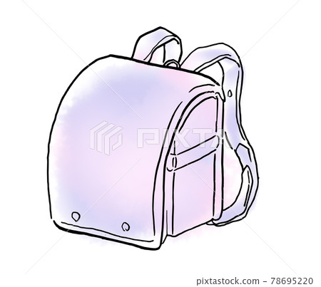 Watercolor illustration purple school bag 78695220