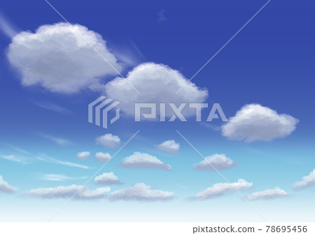 Illustration of clouds floating in the blue sky 78695456