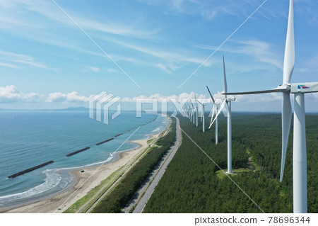 Windmills lined up in Matsubara 78696344