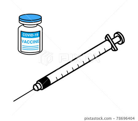 冠狀病毒疫苗瓶和注射器 78696404