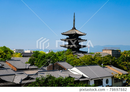 京都市八坂塔和城市景觀 京都市八坂塔和城市景觀 78697882