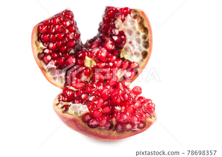 Pomegranate fruit on white background. Pomegranate fruit on white background. 78698357