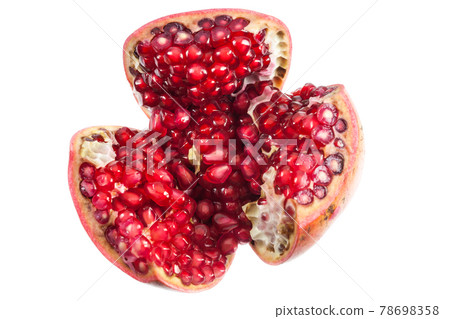 Pomegranate fruit on white background. Pomegranate fruit on white background. 78698358