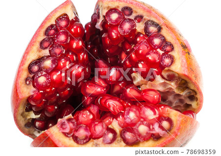 Pomegranate fruit on white background. Pomegranate fruit on white background. 78698359