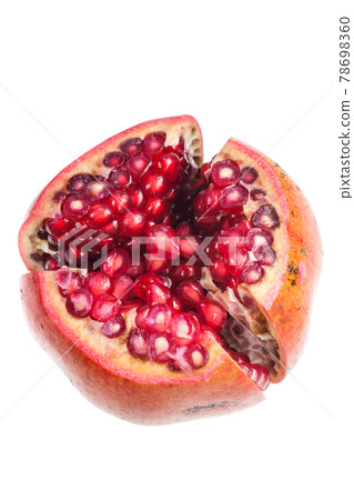 Pomegranate fruit on white background. Pomegranate fruit on white background. 78698360