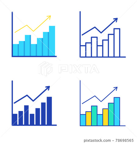Bar graph icon set in flat and line style Bar graph icon set in flat and line style 78698565