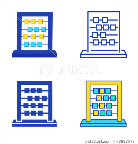 Abacus icon set in flat and line style Abacus icon set in flat and line style 78698572