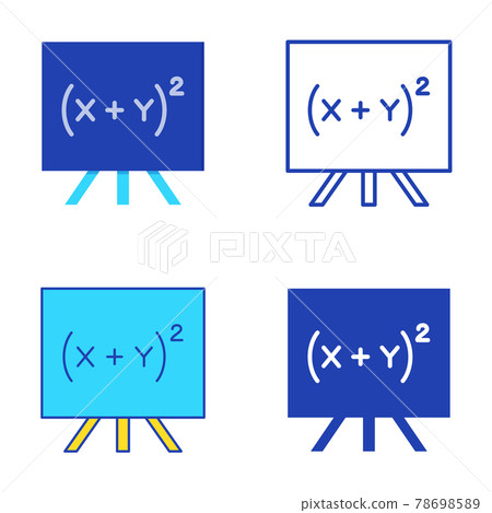 Quadratic equation icon set in flat and line style Quadratic equation icon set in flat and line style 78698589
