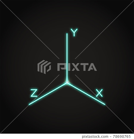 Neon coordinate axis icon in line style Neon coordinate axis icon in line style 78698765
