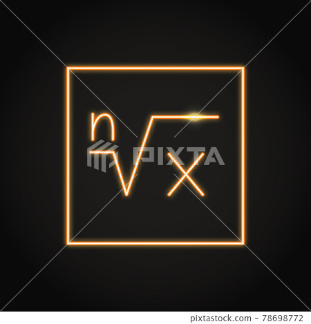 Neon math powers and roots icon in line style 78698772