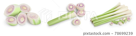 Fresh Lemongrass isolated on white background, Set or collection 78699239